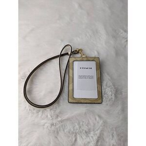 Coach Cream‎ & Tan ID Lanyard in Signature Monogram CC's New